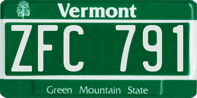 VT license plate ZFC791
