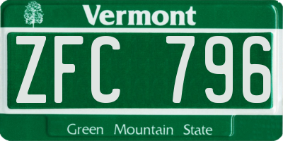 VT license plate ZFC796