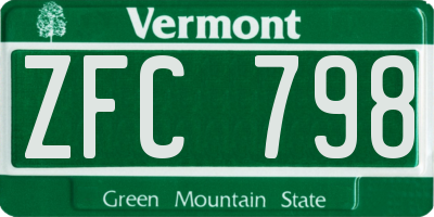 VT license plate ZFC798