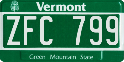 VT license plate ZFC799