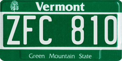 VT license plate ZFC810