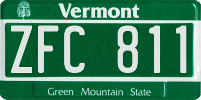 VT license plate ZFC811