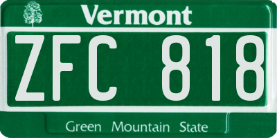 VT license plate ZFC818