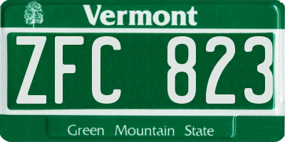VT license plate ZFC823