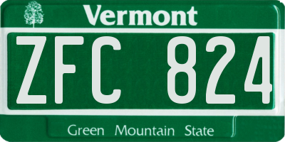 VT license plate ZFC824