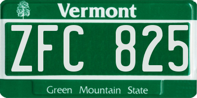 VT license plate ZFC825