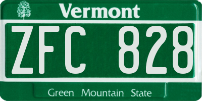 VT license plate ZFC828