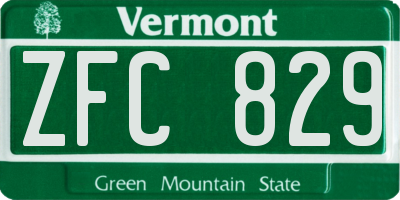 VT license plate ZFC829
