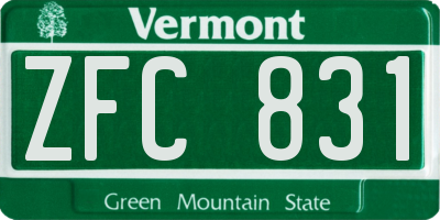 VT license plate ZFC831