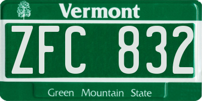 VT license plate ZFC832