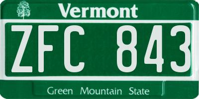 VT license plate ZFC843