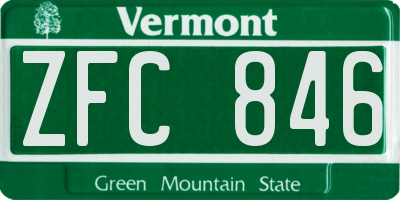 VT license plate ZFC846
