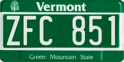 VT license plate ZFC851