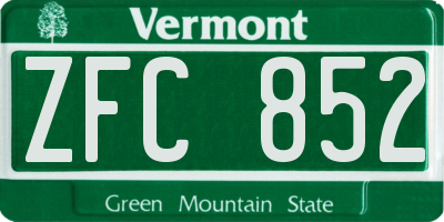 VT license plate ZFC852