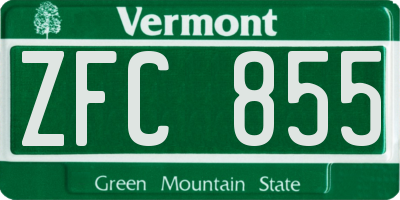 VT license plate ZFC855