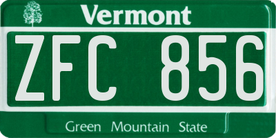 VT license plate ZFC856