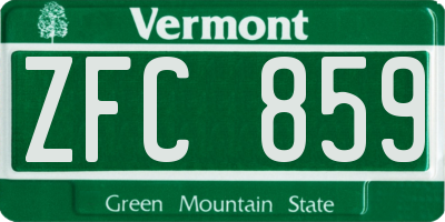VT license plate ZFC859