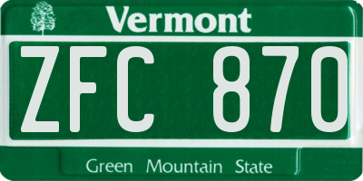VT license plate ZFC870