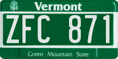VT license plate ZFC871