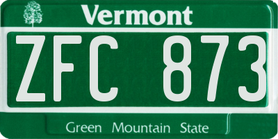 VT license plate ZFC873