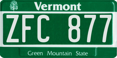 VT license plate ZFC877