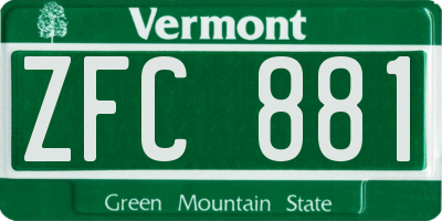 VT license plate ZFC881