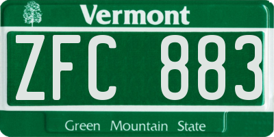 VT license plate ZFC883
