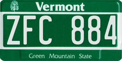 VT license plate ZFC884
