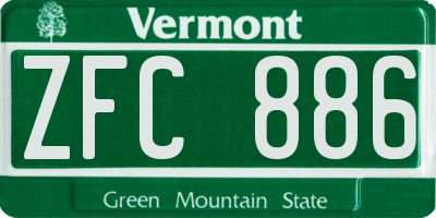 VT license plate ZFC886