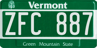 VT license plate ZFC887