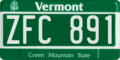 VT license plate ZFC891