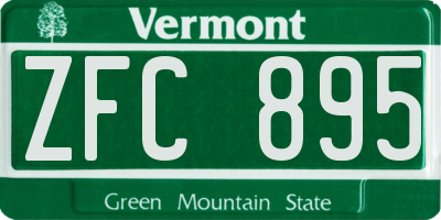 VT license plate ZFC895