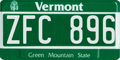 VT license plate ZFC896