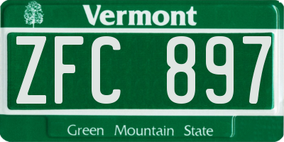 VT license plate ZFC897