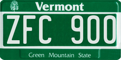 VT license plate ZFC900