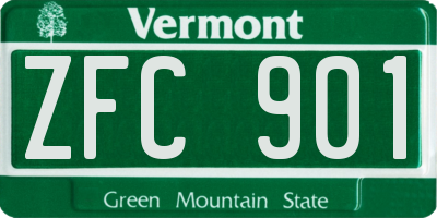 VT license plate ZFC901