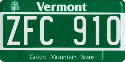 VT license plate ZFC910