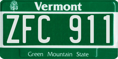 VT license plate ZFC911