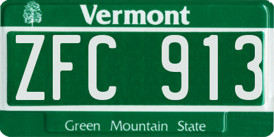 VT license plate ZFC913