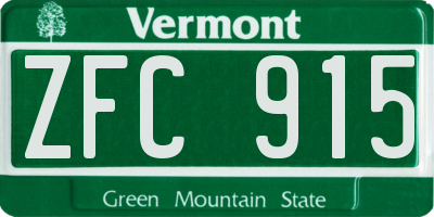 VT license plate ZFC915