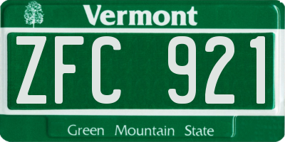 VT license plate ZFC921