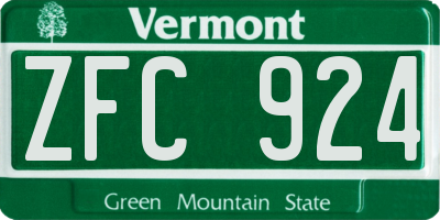 VT license plate ZFC924