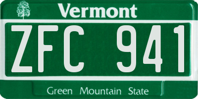 VT license plate ZFC941