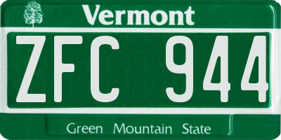 VT license plate ZFC944