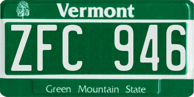 VT license plate ZFC946