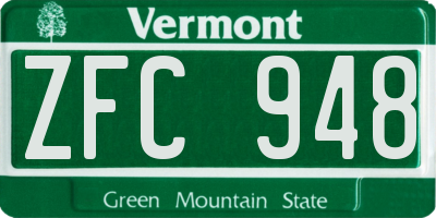 VT license plate ZFC948