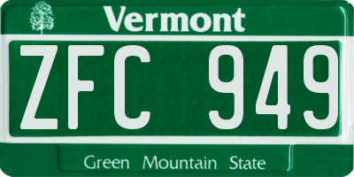 VT license plate ZFC949