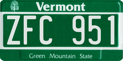 VT license plate ZFC951