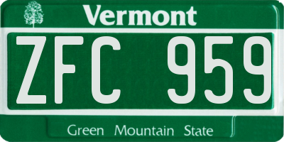 VT license plate ZFC959