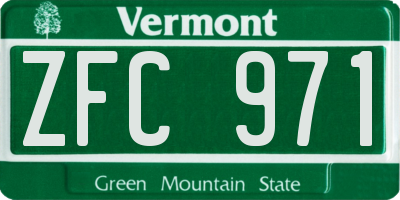 VT license plate ZFC971